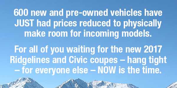 Prices Reduced on 600 New & Pre-owned Vehicles and They Need to Go